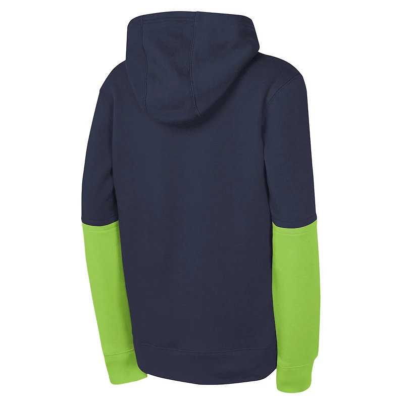 Youth Nike College Navy Seattle Seahawks Club Pullover Hoodie