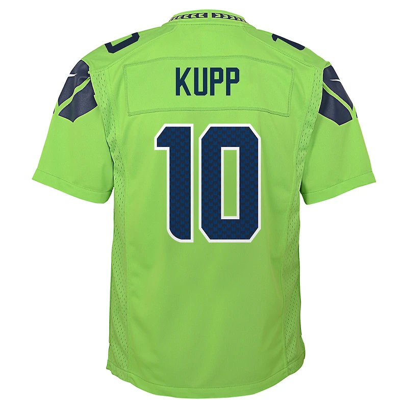 Maillot de match Nike Cooper Kupp vert fluo pour jeune des Seattle Seahawks