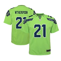 Maillot Nike Devon Witherspoon pour jeune, vert fluo, des Seattle Seahawks, match alternatif