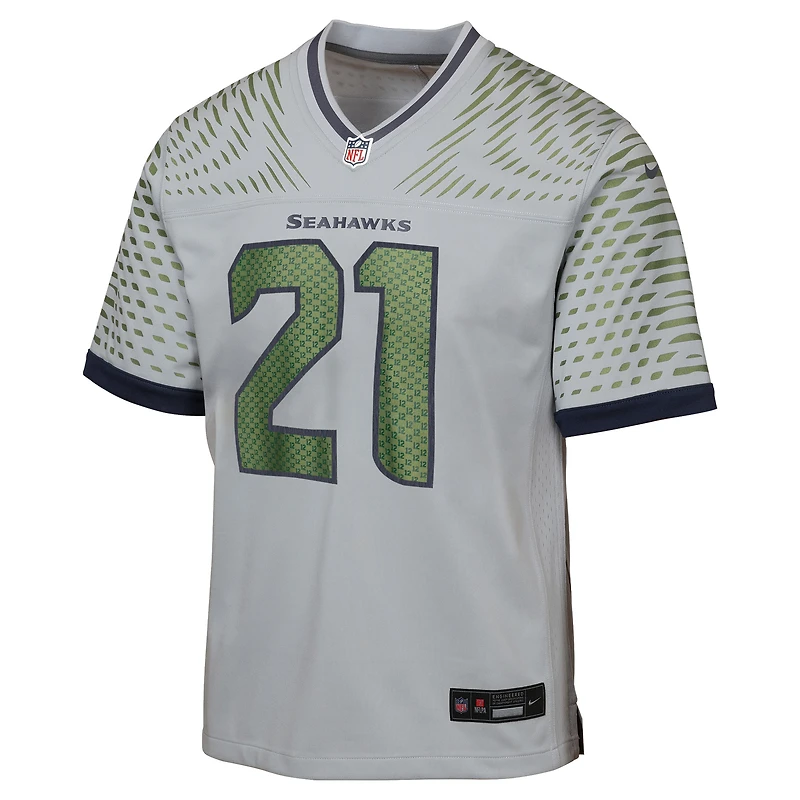 Maillot Nike Devon Witherspoon Wolf Grey pour jeune, collection Rivalries 2025 des Seattle Seahawks