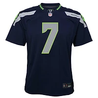 Maillot de match Nike Geno Smith bleu marine pour jeunes des Seahawks Seattle