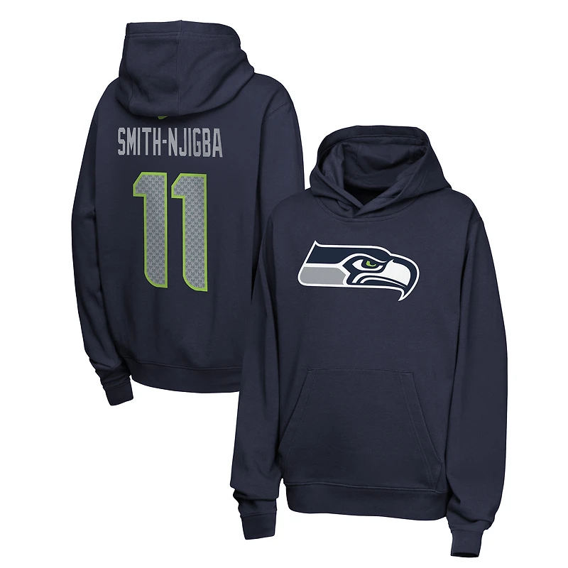 Sweat à capuche en polaire Nike Jaxon Smith-Njigba College bleu marine Seattle Seahawks pour jeunes, avec nom et numéro.
