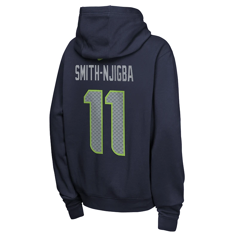 Sweat à capuche en polaire Nike Jaxon Smith-Njigba College bleu marine Seattle Seahawks pour jeunes, avec nom et numéro.