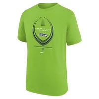 T-shirt Nike Dri-FIT Icon Legend Seattle Seahawks vert fluo pour enfant