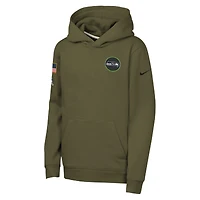 Youth Nike Olive Seattle Seahawks 2025 Salute to Service Club Fleece Hoodie