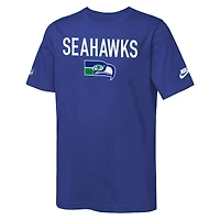 T-shirt Nike Royal Seattle Seahawks 2025 Sideline Dri-FIT pour jeune
