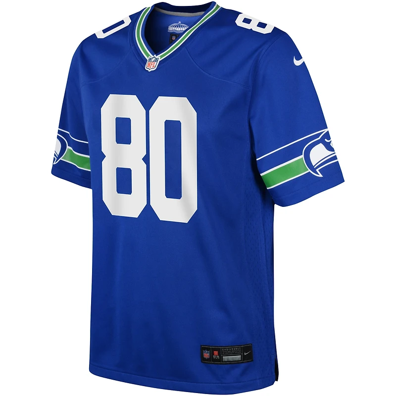 Maillot de match joueur retraité suppléant Nike Steve Largent Royal Seattle Seahawks pour jeune