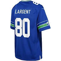 Maillot de match joueur retraité suppléant Nike Steve Largent Royal Seattle Seahawks pour jeune