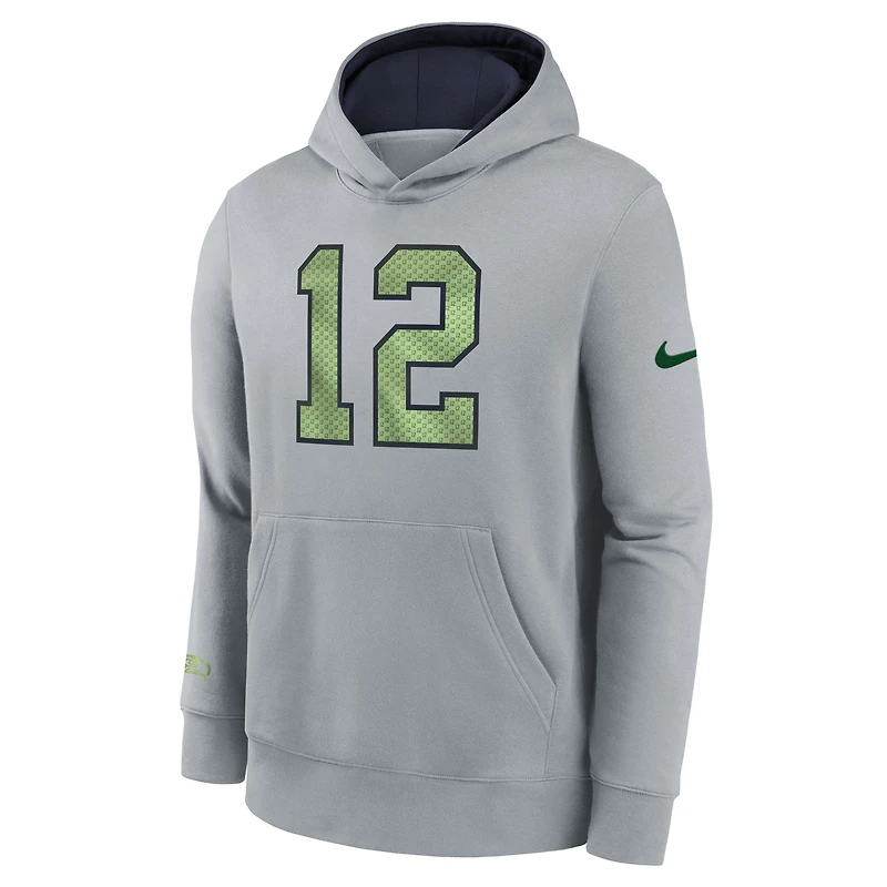 Youth Nike Wolf Gray Seattle Seahawks 2025 Rivalries Collection Club Hoodie