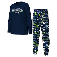Youth Outerstuff College Navy Seattle Seahawks Chestnut Holiday Sleep Set