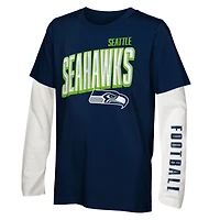 Youth Outerstuff College Navy Seattle Seahawks the Mix T-Shirt Combo Set