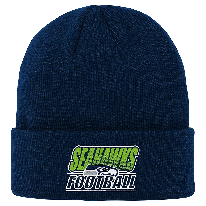 Youth Outerstuff  College Navy Seattle Seahawks Team Gradient Cuffed Knit Hat