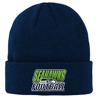 Youth Outerstuff  College Navy Seattle Seahawks Team Gradient Cuffed Knit Hat