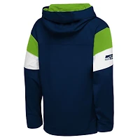 T-shirt à capuche manches longues pour jeunes Outerstuff College Navy des Seattle Seahawks « The Champs Back »