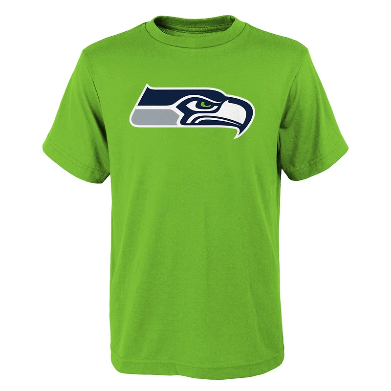 Youth Outerstuff Neon Green Seattle Seahawks Primary Logo T-Shirt