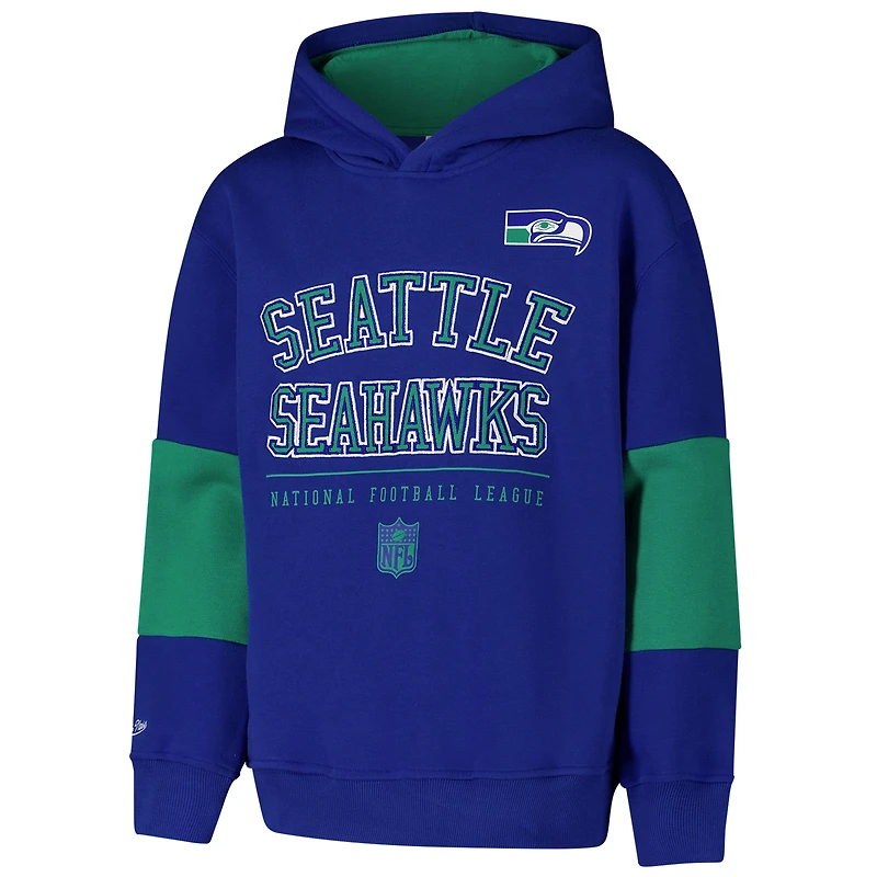 Youth Royal Seattle Seahawks Retro Fleece Pullover Hoodie