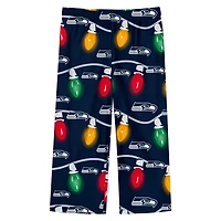 Youth Seattle Seahawks Two-Piece Garland Holiday Long Sleeve Pajama Set