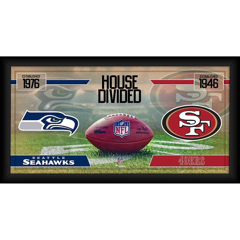 Collage de football encadré 10" x 20" des Seahawks de Seattle contre les 49ers de San Francisco