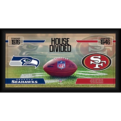 Collage de football encadré 10" x 20" des Seahawks de Seattle contre les 49ers de San Francisco