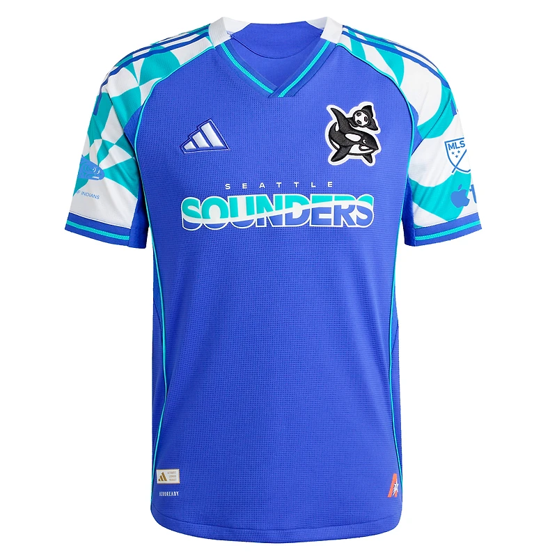 maillot adidas bleu Seattle Sounders FC 2025 pour homme, troisième authentique