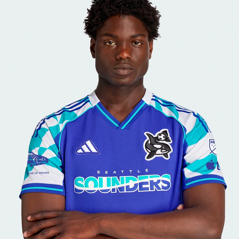 maillot adidas bleu Seattle Sounders FC 2025 pour homme, troisième authentique