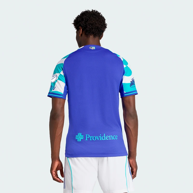 maillot adidas bleu Seattle Sounders FC 2025 pour homme, troisième authentique