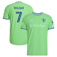 Maillot authentique adidas Cristian Roldan Rave Green Seattle Sounders FC 2026 The Evergreen State Kit pour homme