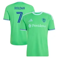 Men's adidas Cristian Roldan Rave Green Seattle Sounders FC 2026 The Evergreen State Kit Replica Jersey