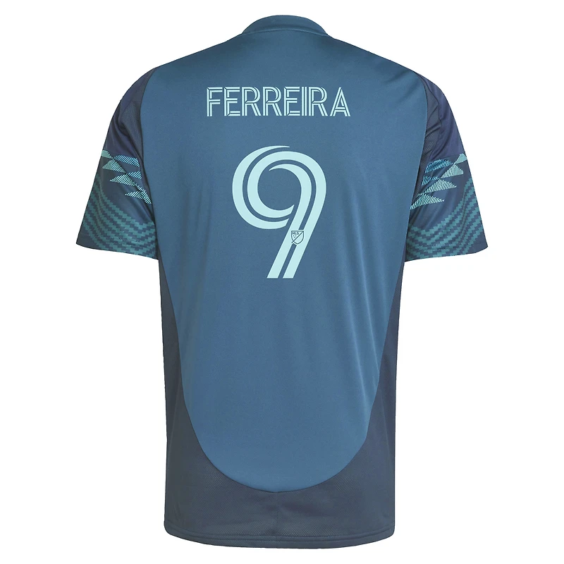 Maillot de joueur réplique du kit The Salish Sea 2025 bleu Seattle Sounders FC pour homme adidas Jesus Ferreira