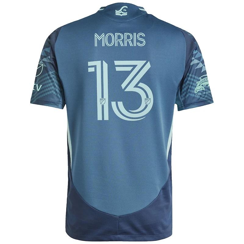 Maillot de joueur authentique adidas Jordan Morris Blue Seattle Sounders FC 2025 The Salish Sea Kit pour homme