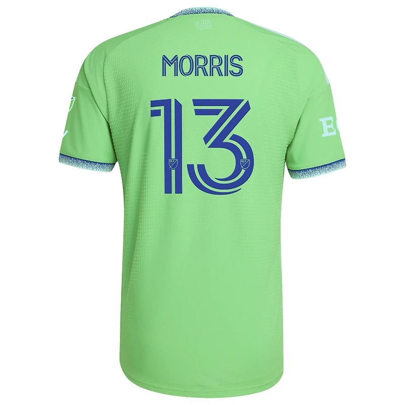 Maillot authentique adidas Jordan Morris Rave Green Seattle Sounders FC 2026 The Evergreen State Kit pour homme