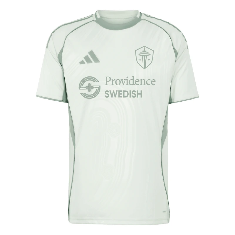 Men's adidas Light Green Seattle Sounders FC 2025 One Planet Pre-Match Top