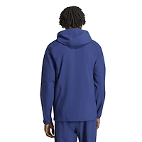 Men's adidas  Navy Seattle Sounders FC Tiro Travel Full-Zip Hooded Windbreaker