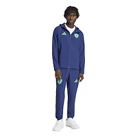 Men's adidas  Navy Seattle Sounders FC Tiro Travel Full-Zip Hooded Windbreaker