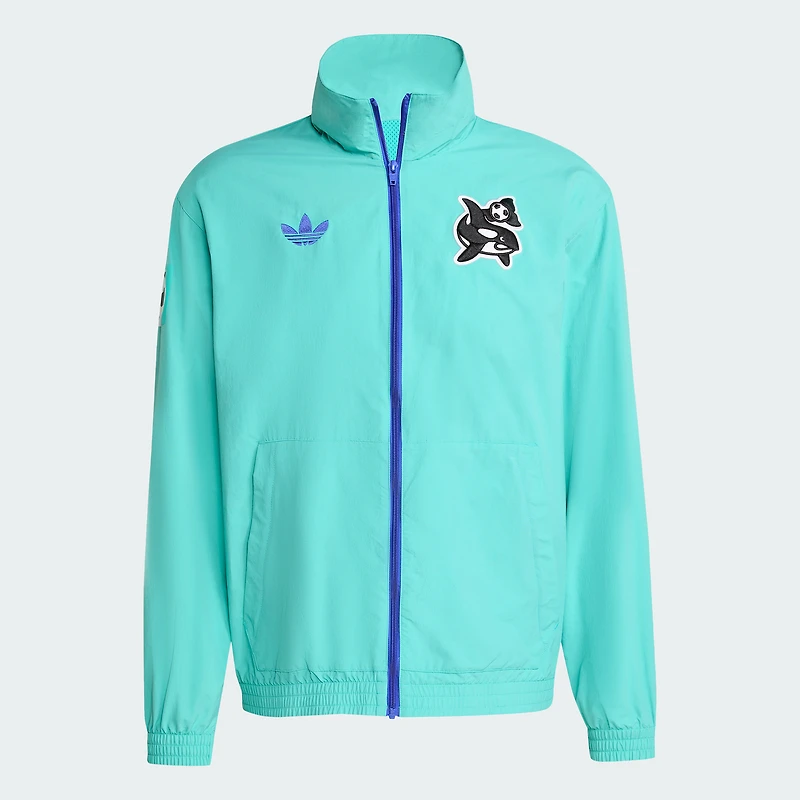 Veste zippée intégrale adidas Originals Aqua Seattle Sounders FC 2025 Archive Collection Anthem pour homme
