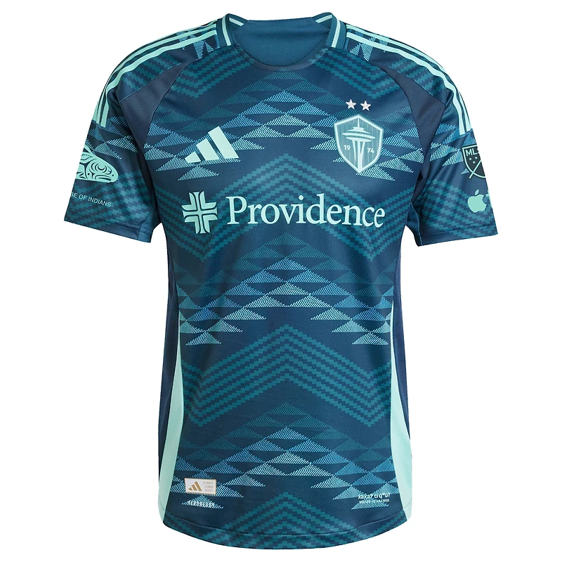 Men's adidas Pedro de la Vega Blue Seattle Sounders FC 2025 The Salish Sea Kit Authentic Player Jersey