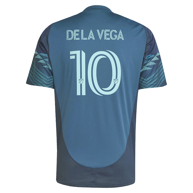 Maillot de joueur réplique du kit The Salish Sea 2025 bleu adidas Pedro la Vega pour homme