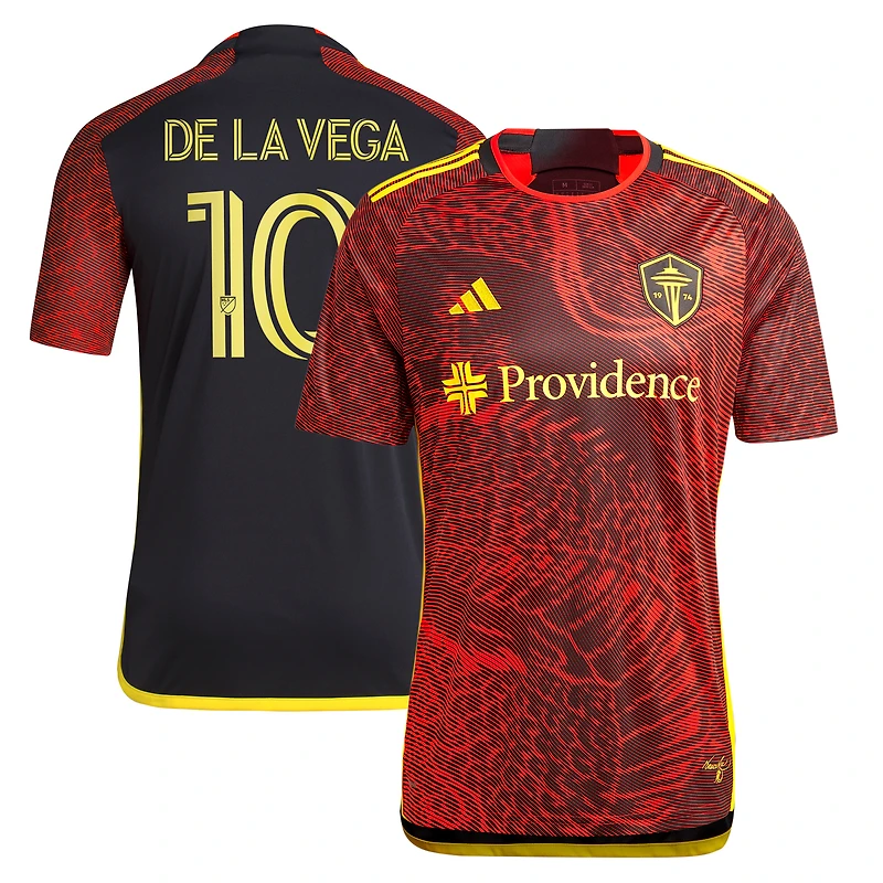 Men's adidas Pedro de la Vega Red Seattle Sounders FC 2024 The Bruce Lee Kit Replica Player Jersey