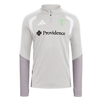 Men's adidas Silver Seattle Sounders FC 2026 Tiro Competition Quarter-Zip Training Top