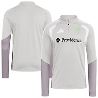 Haut d'entraînement zippé 1/4 de compétition adidas Seattle Sounders FC 2026 argenté pour homme
