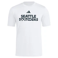 T-shirt adidas blanc Seattle Sounders FC 2025 pour homme avec maillot Hook AEROREADY