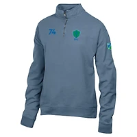 Men's  Blue Seattle Sounders FC Logo ComfortWash Fleece Quarter-Zip Jacket