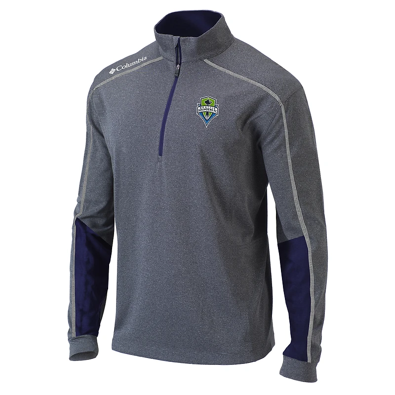 Pull à capuche Columbia Omni-Wick Shotgun 2.0 pour homme, gris chiné/bleu marine, Seattle Sounders FC