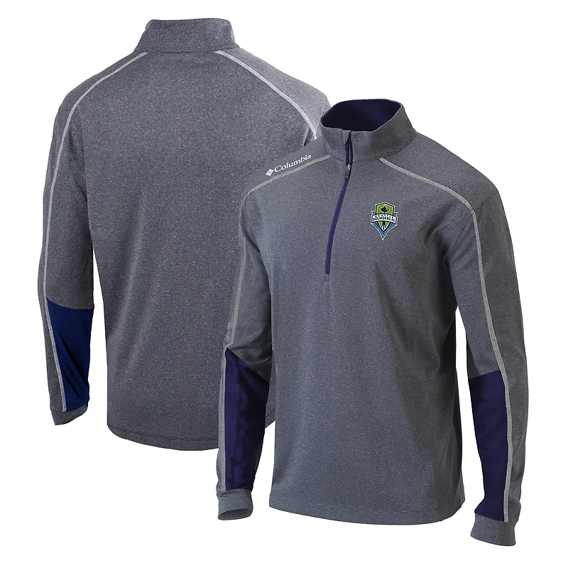 Pull à capuche Columbia Omni-Wick Shotgun 2.0 pour homme, gris chiné/bleu marine, Seattle Sounders FC