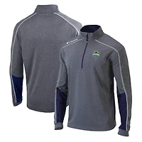 Pull à capuche Columbia Omni-Wick Shotgun 2.0 pour homme, gris chiné/bleu marine, Seattle Sounders FC