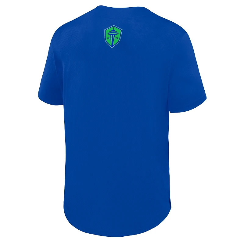 Men's Fanatics Blue Seattle Sounders FC Maximum Intensity Button-Up Jersey