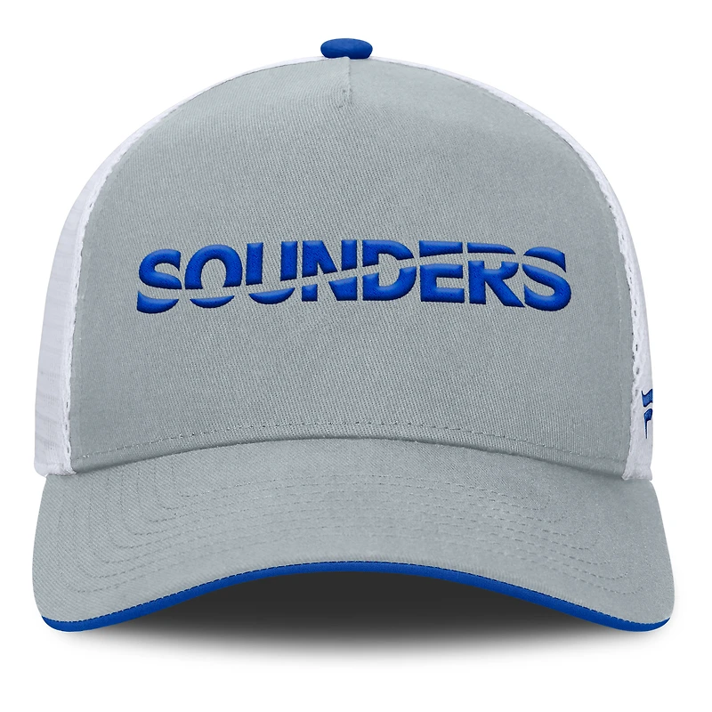 Casquette trucker ajustable Fanatics grise Seattle Sounders FC pour homme