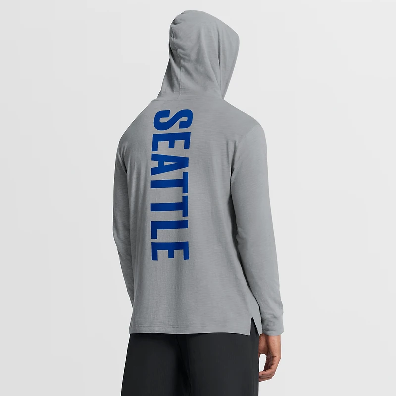 Men's Fanatics Gray Seattle Sounders FC Unending Practice Transitional Slub Hoodie