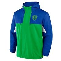Veste à capuche tissée quart de zip pour homme Fanatics Royal Seattle Sounders FC Free Kick