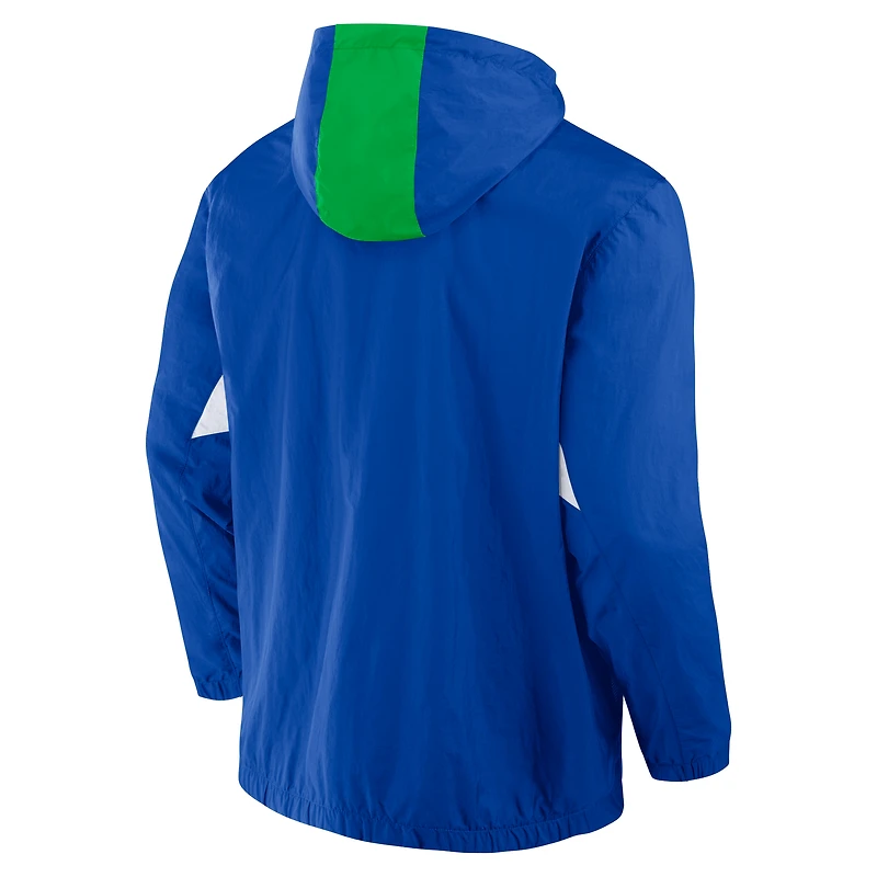 Veste à capuche tissée quart de zip pour homme Fanatics Royal Seattle Sounders FC Free Kick